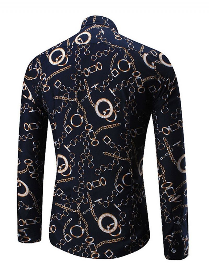 Lapel Print Mode Single-Breasted Fall Shirt