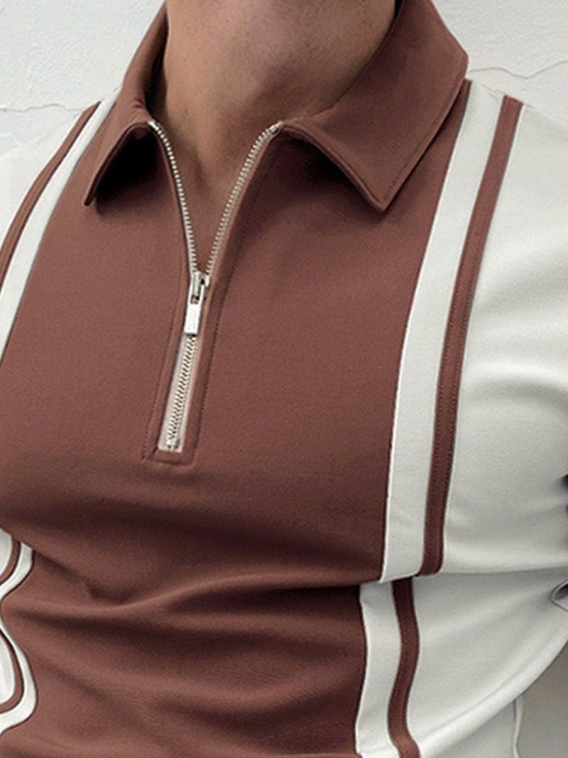 Mode Polo Neck Color Block Polo Shirt