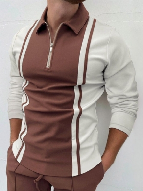 Mode Polo Neck Color Block Polo Shirt