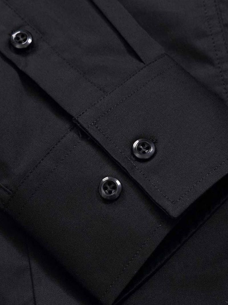 Ol Button Lapel Single-Breasted Slim Herreskjorte