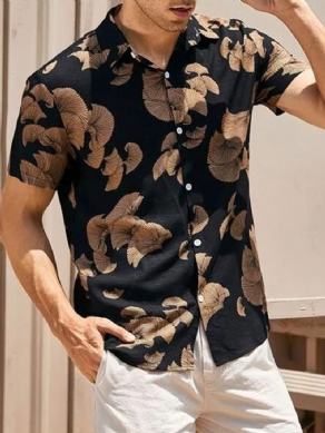 Print European Lapel Sommer Straight Shirt