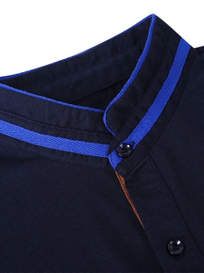 Standkrave Colour Block European Polo Shirt