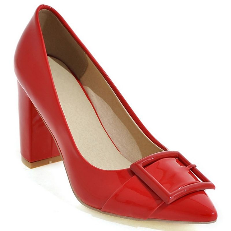 Charmerende Patent Læder Point Toe Pumps