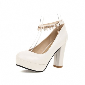 Chunky Heel Rund Toe Platform Simple Tynde Sko