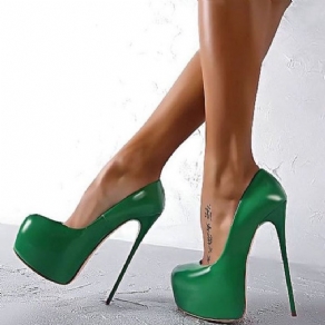 Greenery Sky High Platform Heels Pumps