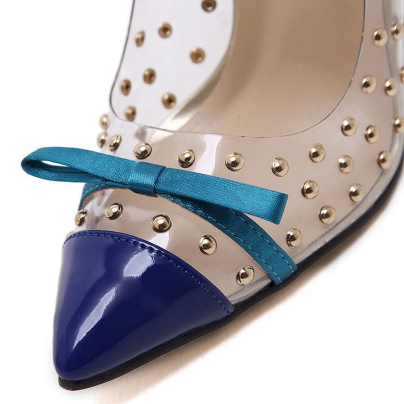 Pvc Bowknot Nitte Stiletto-Sandaler Med Spids Tå