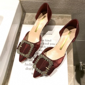 Rhinestone Pointed Toe Kitten Hæl Dame Pumps