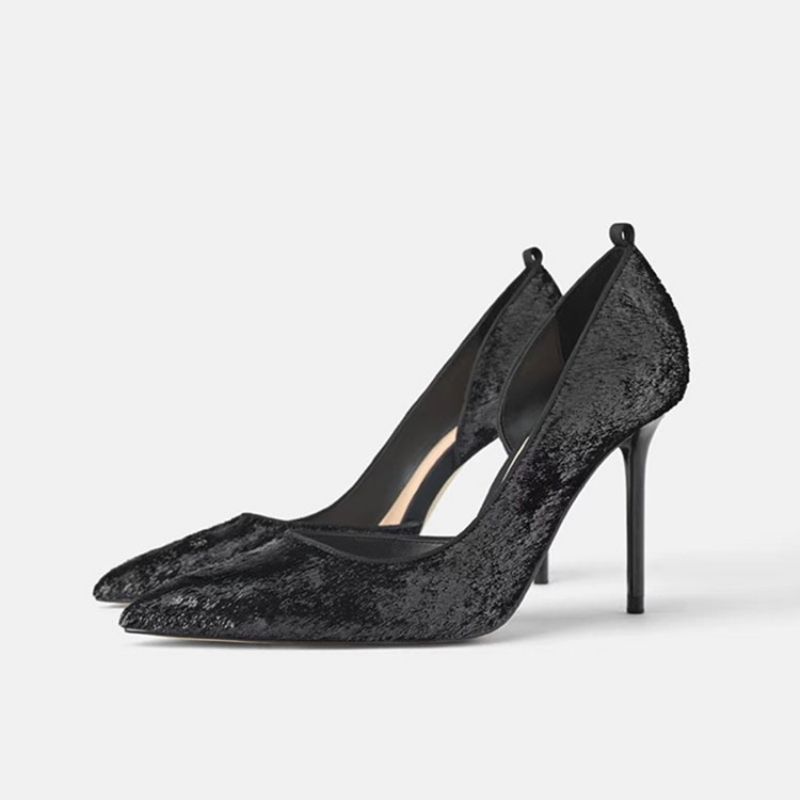 Tåspids Stilethæl Cross Strap Dame Pumps