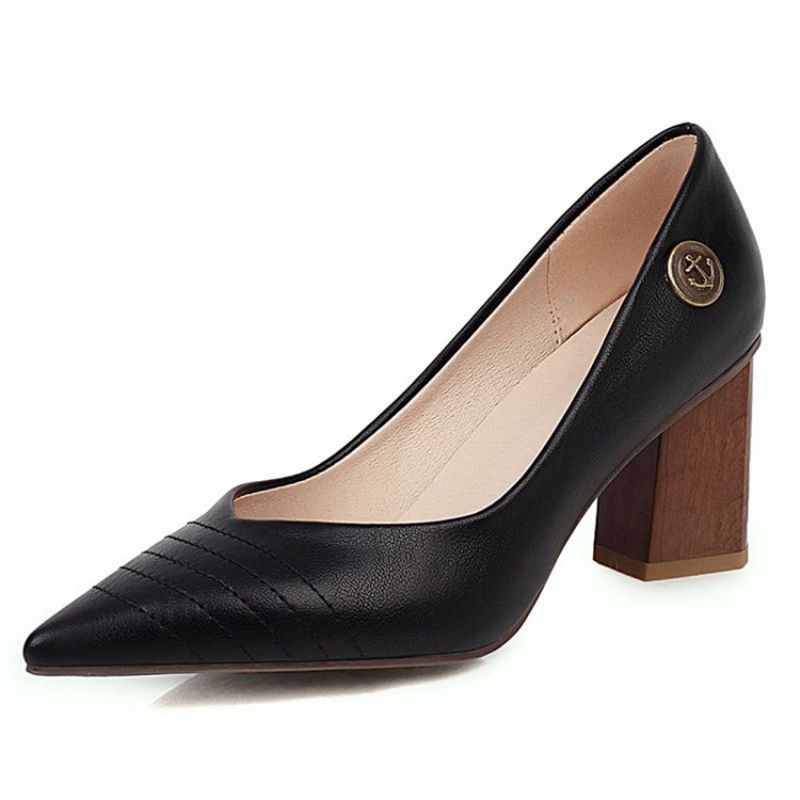 Tråd Chunky Heel Pointed Toe Pumps