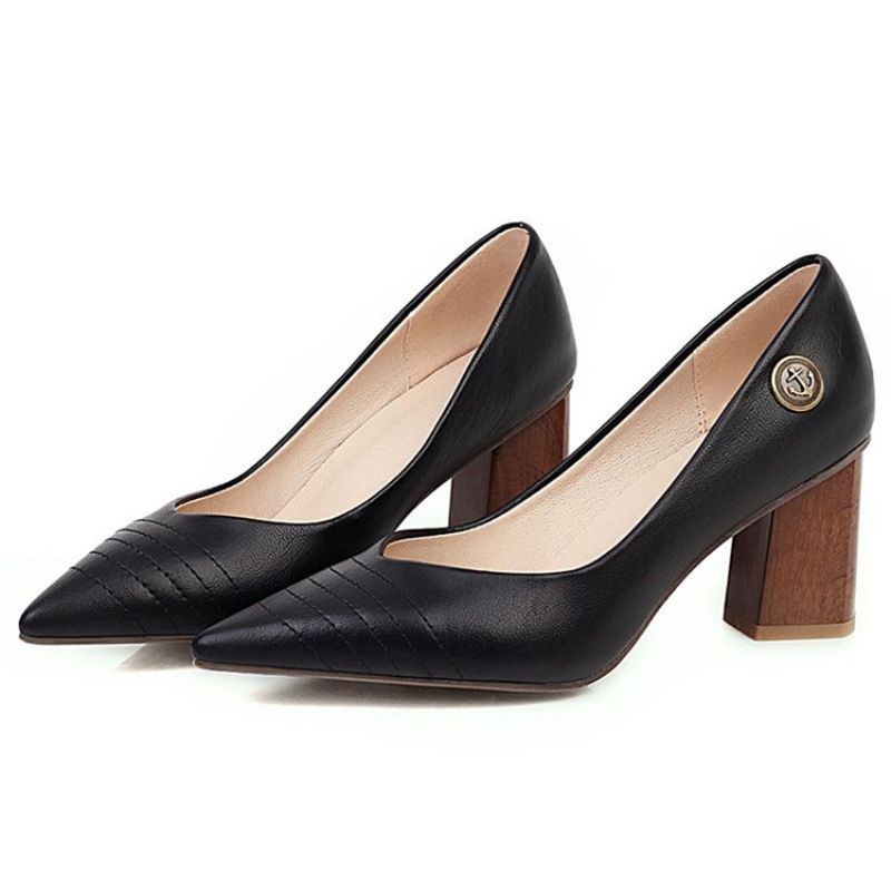 Tråd Chunky Heel Pointed Toe Pumps