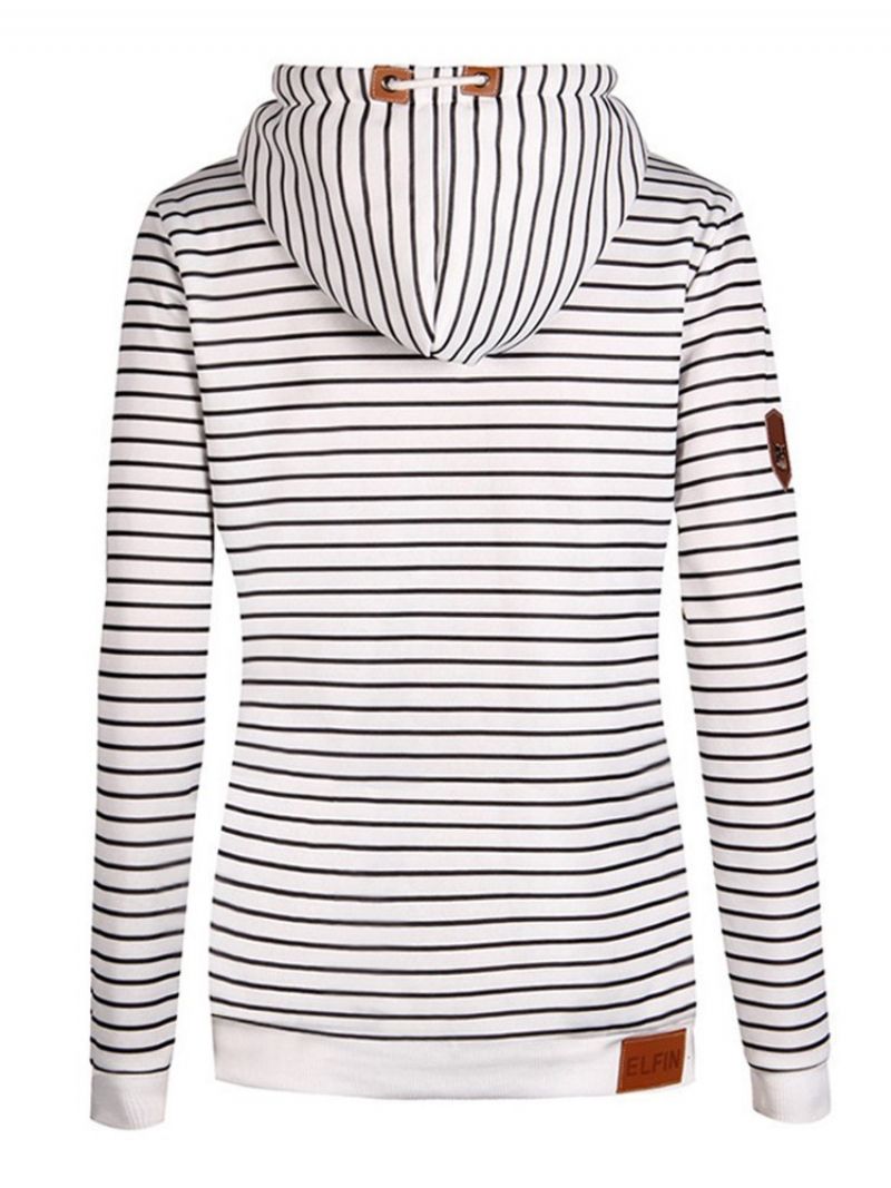 Stripe Loose Casual Cool Hættetrøje