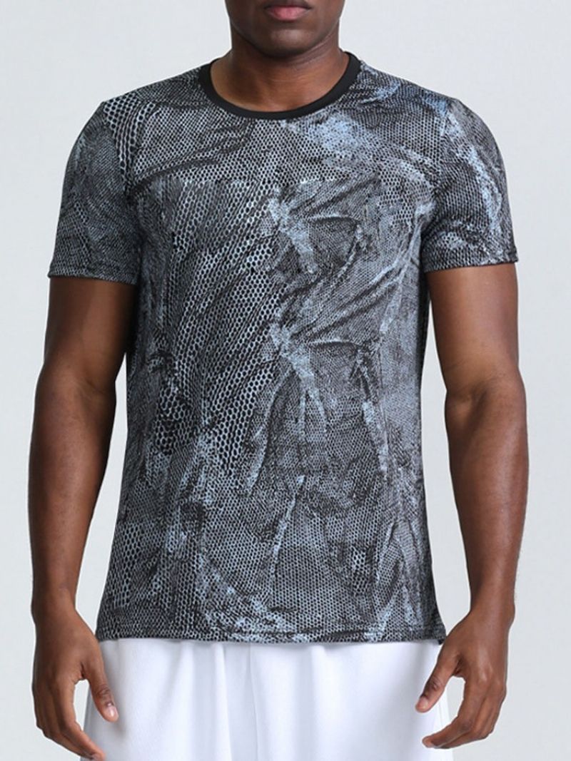 Åndbart Print Camouflage Polyester Fiske T-Shirt Herre Overdele