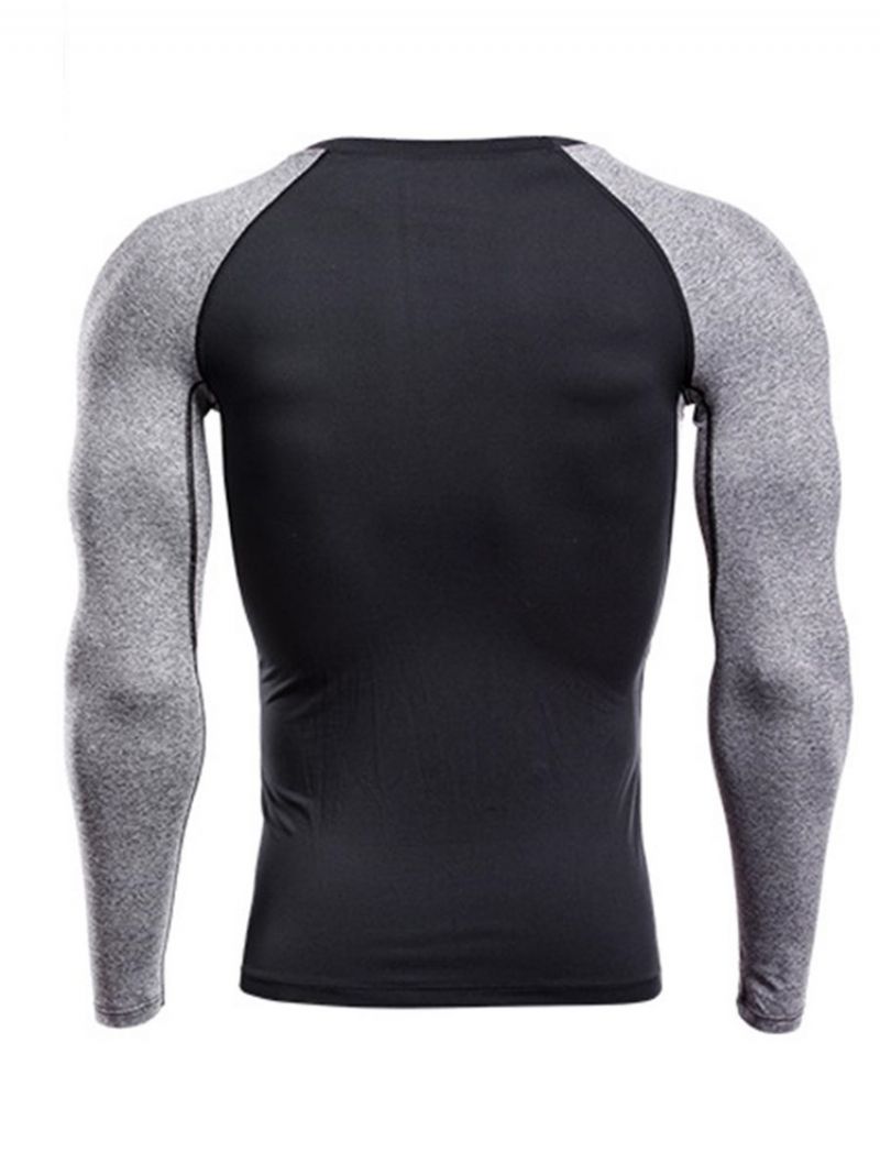 Color Block Pullover Langærmet Quick Dry Gym Sports Overdele