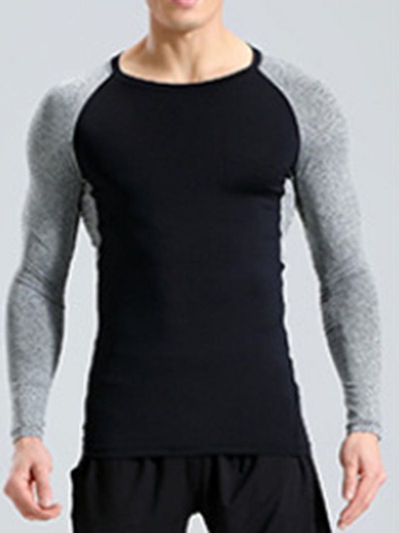 Color Block Pullover Langærmet Quick Dry Gym Sports Overdele