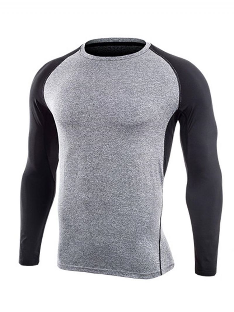 Color Block Pullover Langærmet Quick Dry Gym Sports Overdele