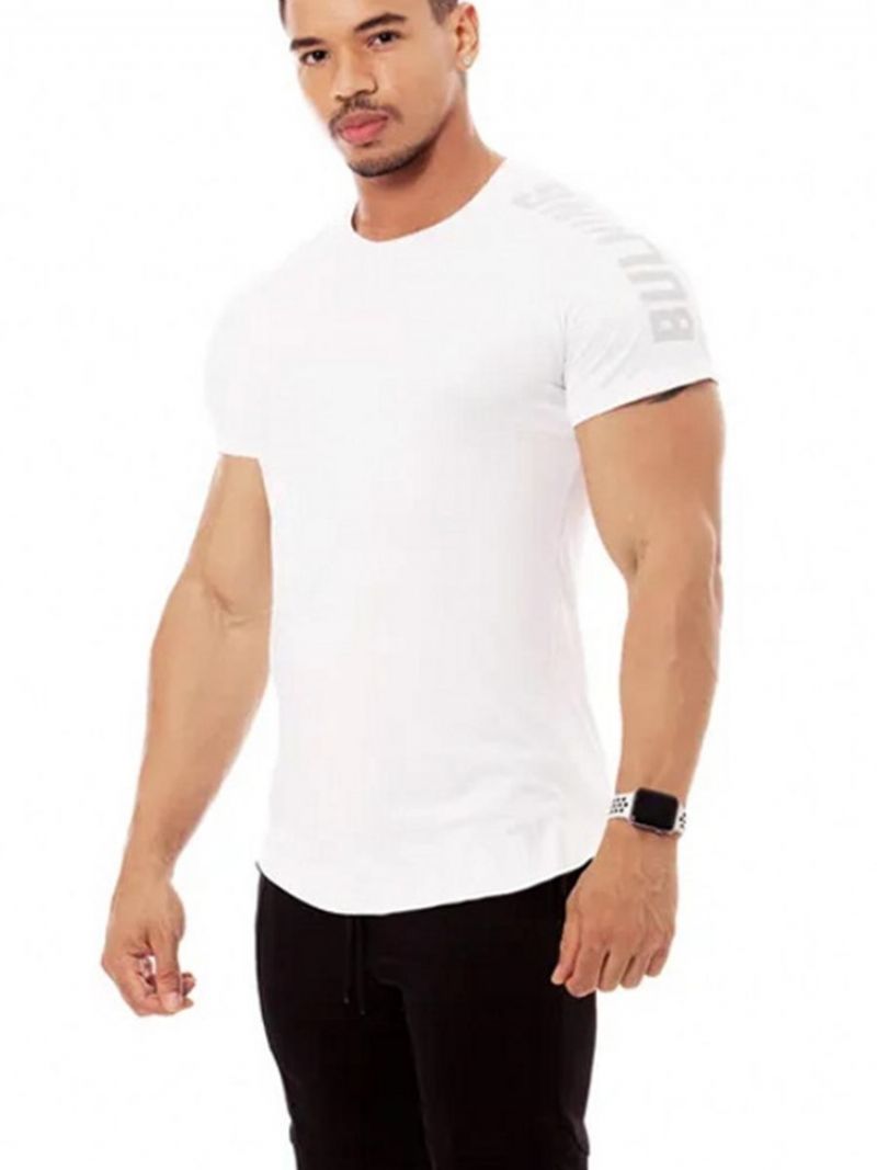 Herre Åndbar Quick Dry Pullover Gym Sports T-Shirt