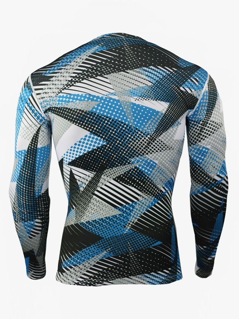 Herre Camouflage Åndbar Patchwork Langærmede Sport Toppe