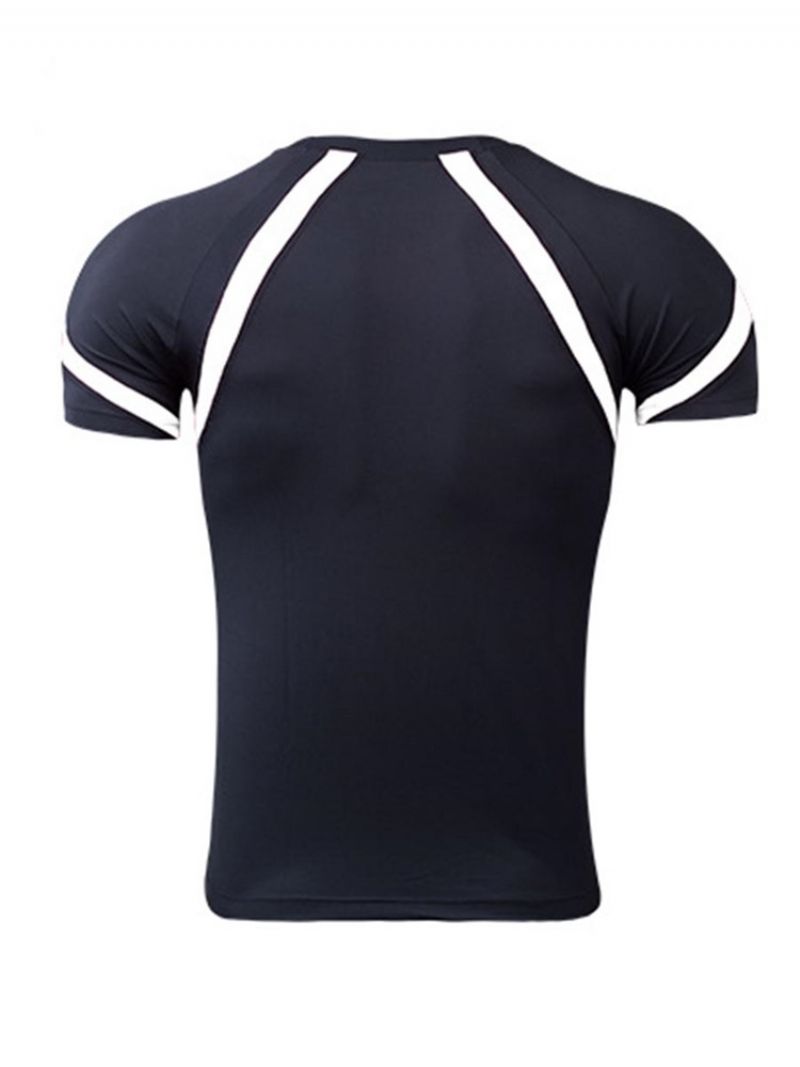 Herre Color Block Kortærmet Quick Dry Gym Sports T-Shirt