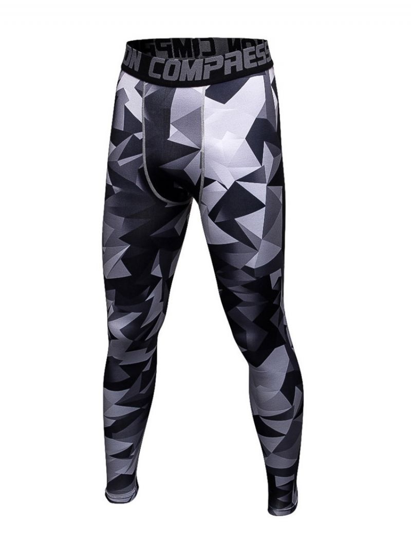 Mænds Anti-Sved Farveblok Polyester Sport Leggings