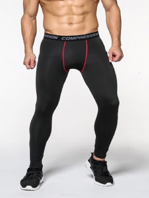 Mænds Anti-Sved Farveblok Polyester Sport Leggings