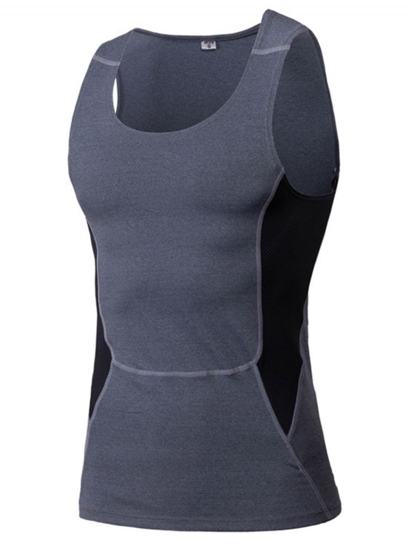 Polyester Color Block Running Pullover Sports Tank Tops