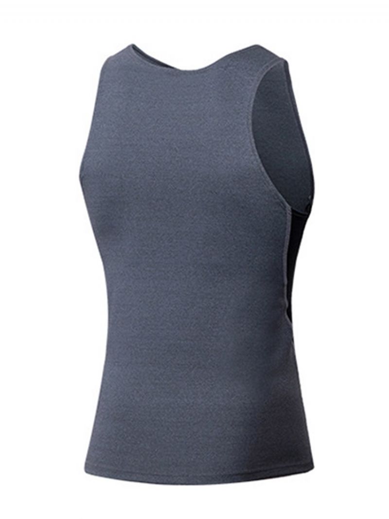 Polyester Color Block Running Pullover Sports Tank Tops