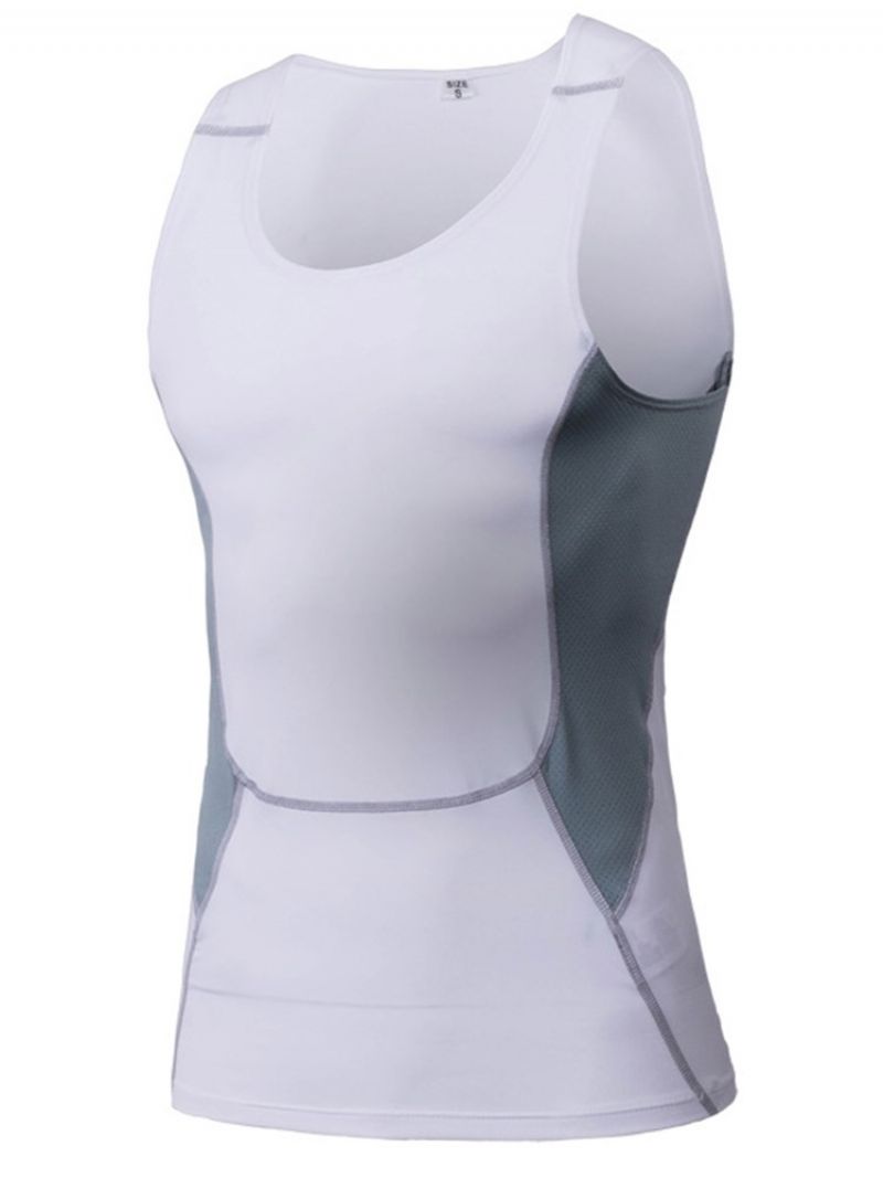 Polyester Color Block Running Pullover Sports Tank Tops