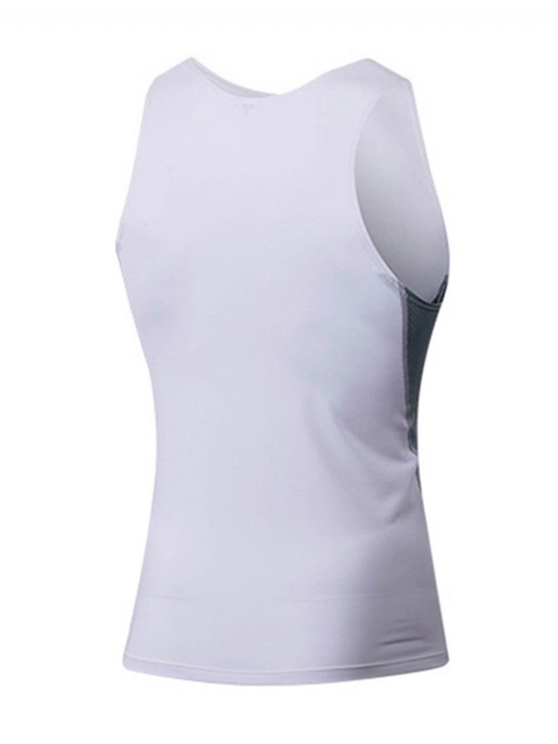 Polyester Color Block Running Pullover Sports Tank Tops