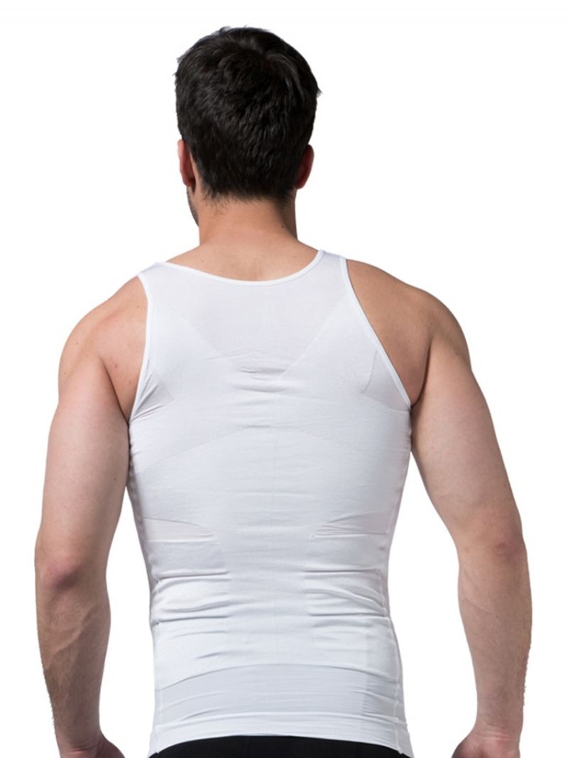 Solid Åndbar Body Shaping Sportsvest Top Til Mænd