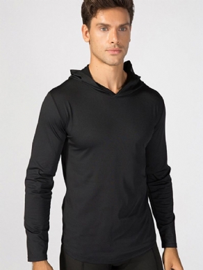 Solid Quick Dry Pullover Langærmede Hættesportsoverdele