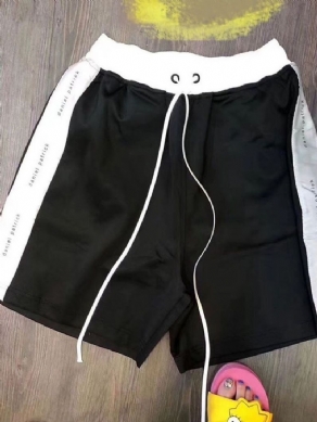 Color Block Lige Snørebånd Casual Herreshorts Med Snørebånd