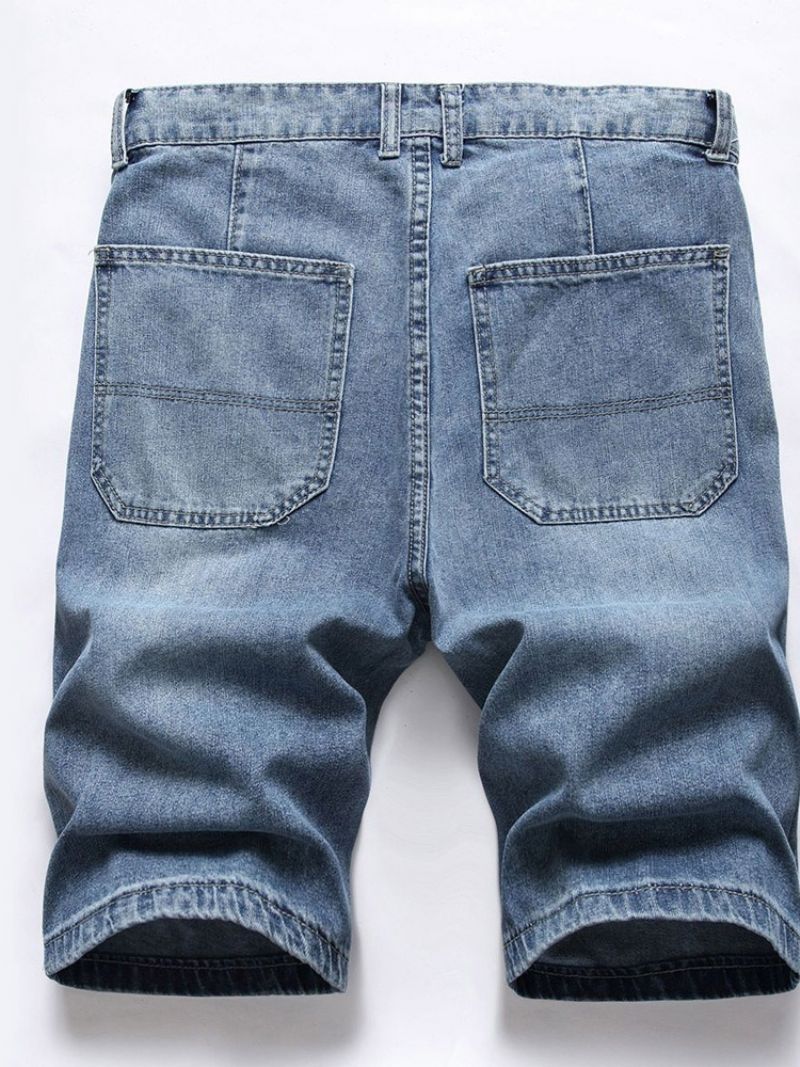 Lige Lomme Til Mænds Denimshorts