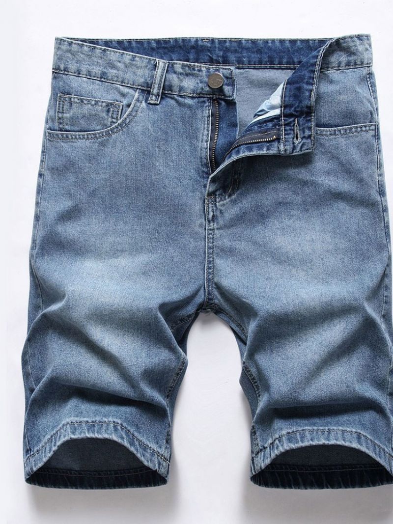 Lige Lomme Til Mænds Denimshorts