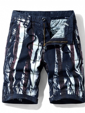 Lige Print Lynlås Midtalje Shorts