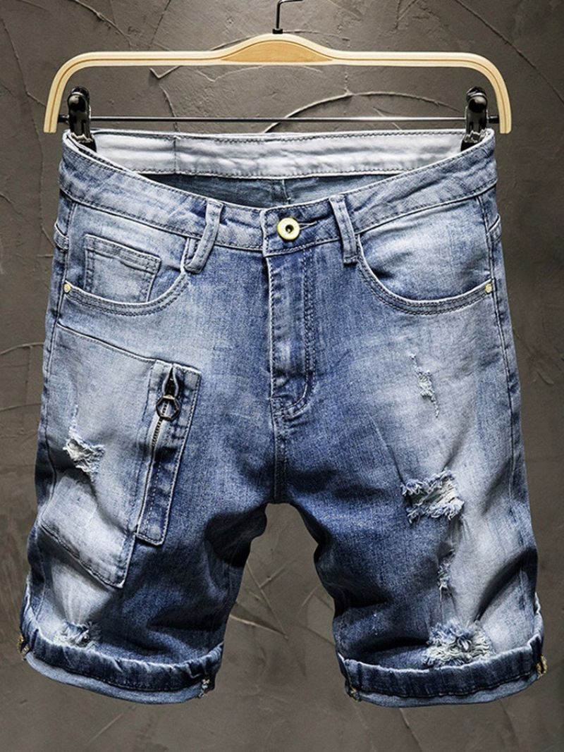 Lomme Tynd Lynlås Herre Denim Shorts