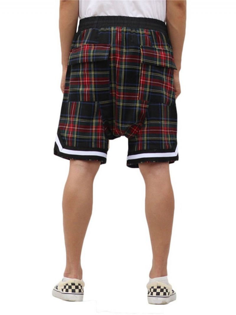 Plaid Løse Casual Snøre-Shorts