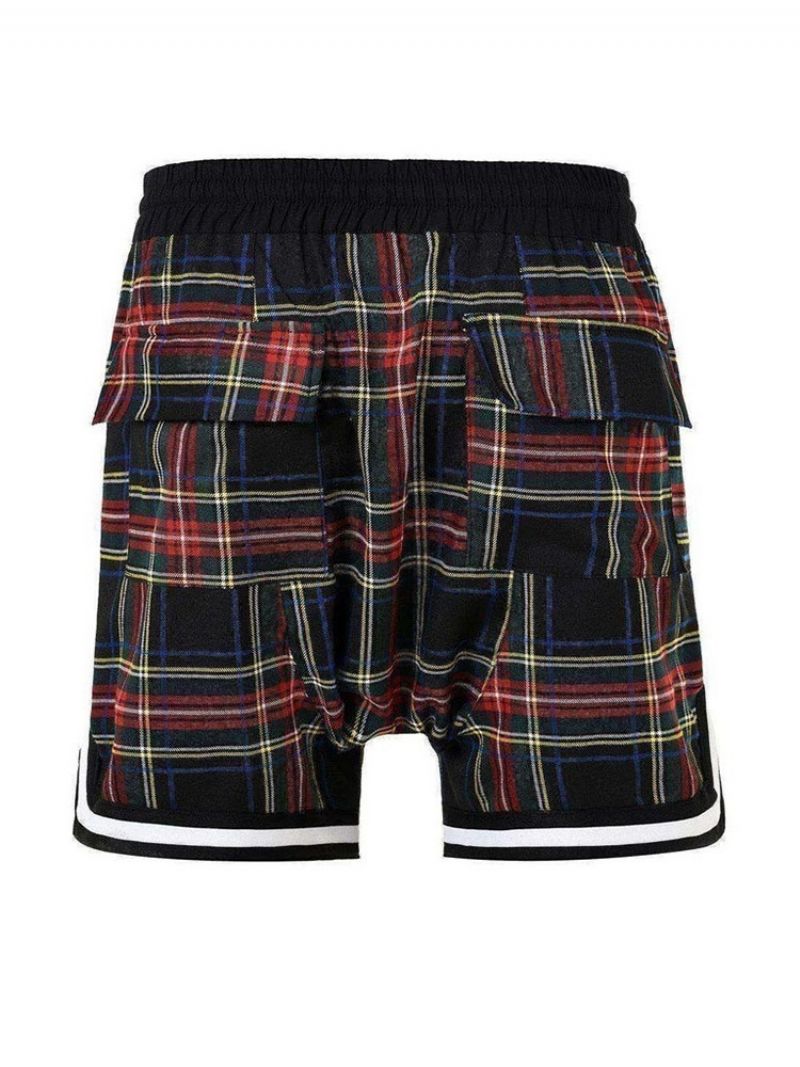 Plaid Løse Casual Snøre-Shorts