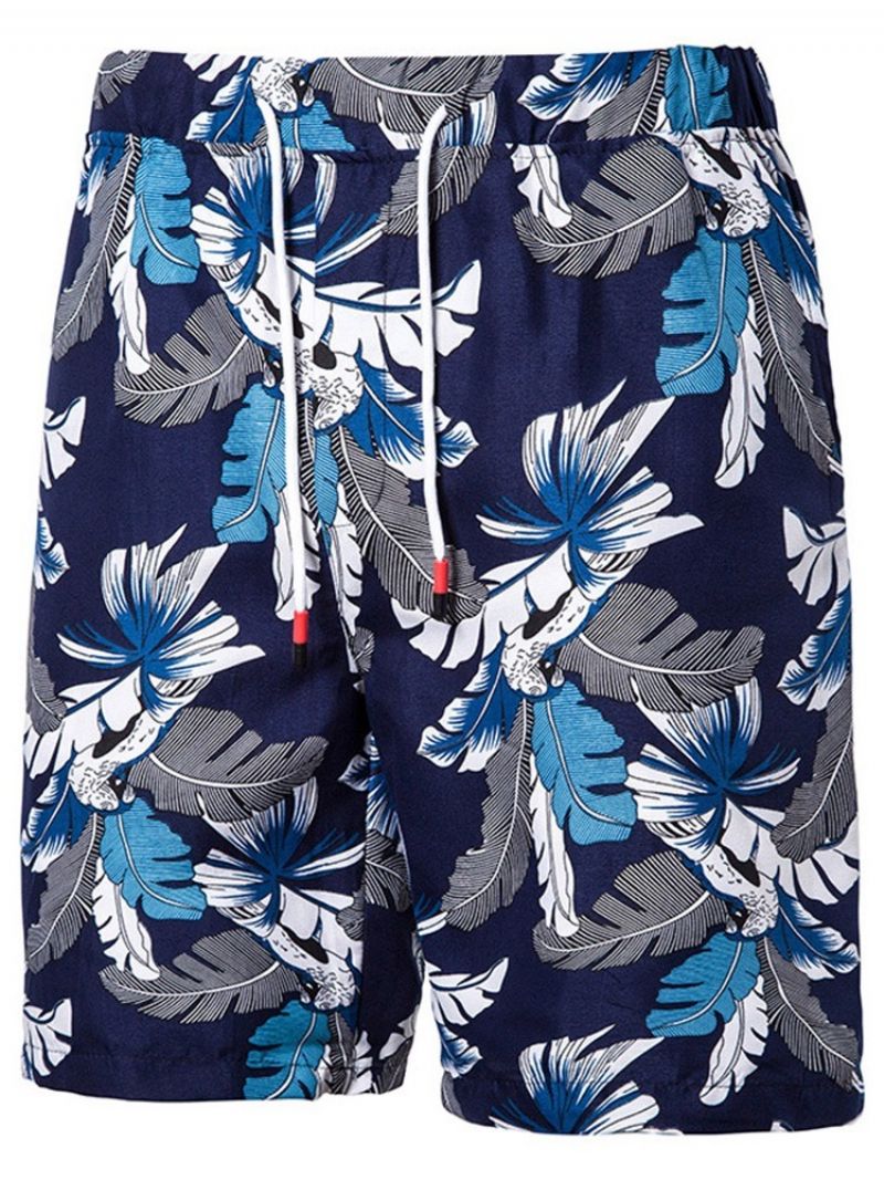 Print Plant Casual Lace-Up Mænds Afslappede Shorts