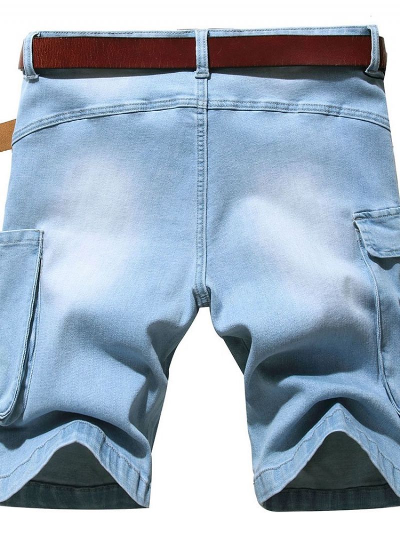 Slidte Denimshorts Til Mænd Med Mellemtalje Lynlås