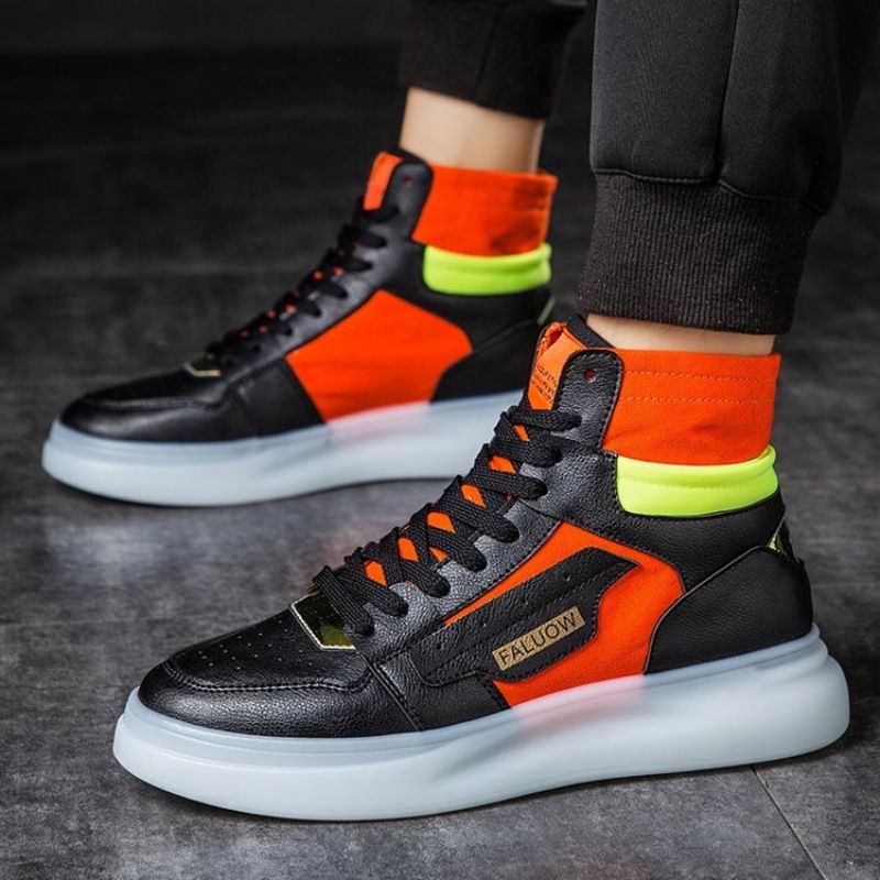 Color Block High-Cut Øvre Rund Tå Til Mænds Skatesko