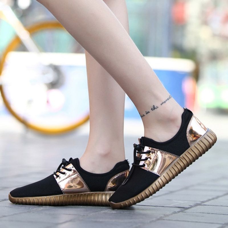 Lace-Up Platform Low-Cut Øvre Pu Sneakers