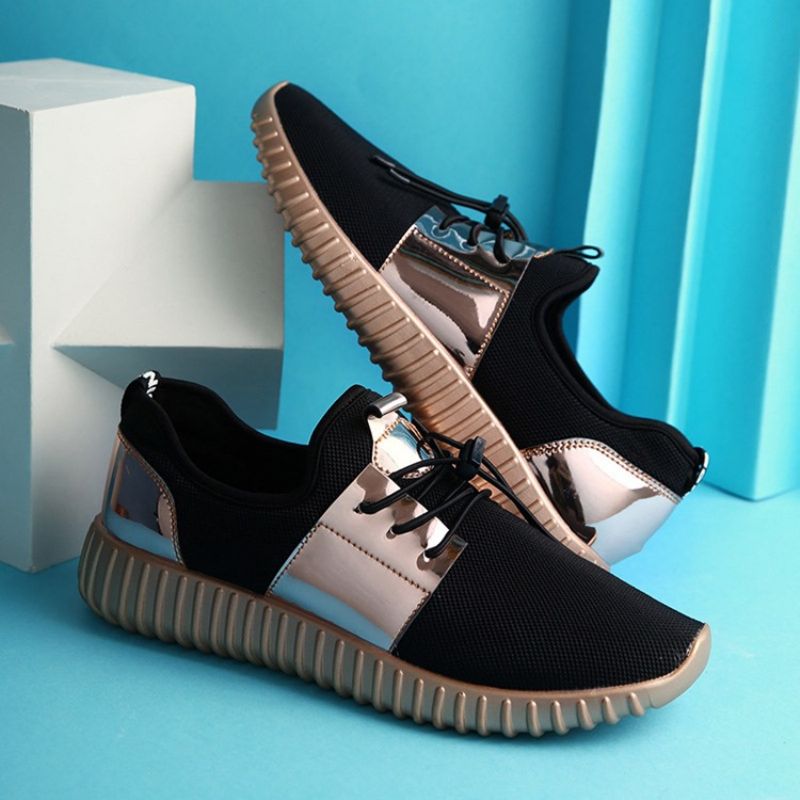 Lace-Up Platform Low-Cut Øvre Pu Sneakers