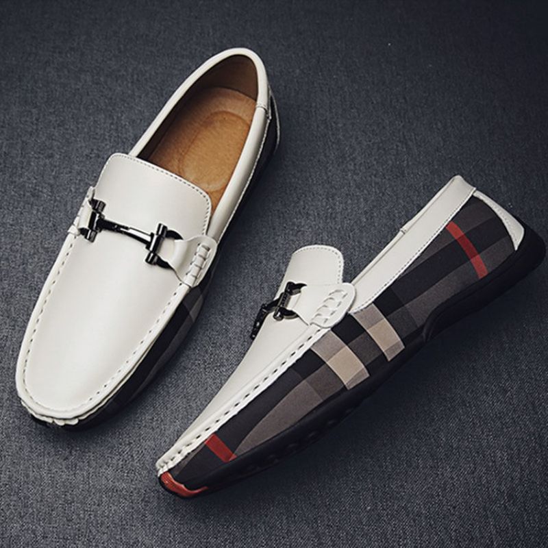 Plaid Slip-On Rund Tå Herresko