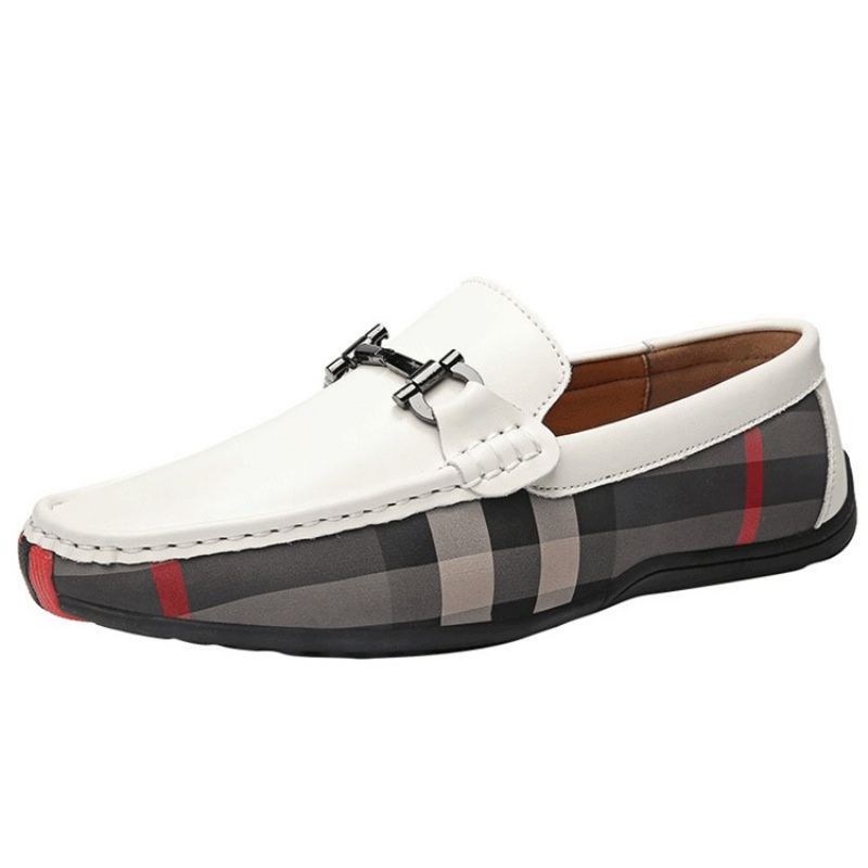 Plaid Slip-On Rund Tå Herresko