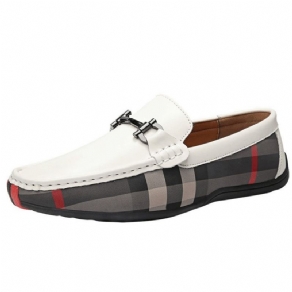 Plaid Slip-On Rund Tå Herresko