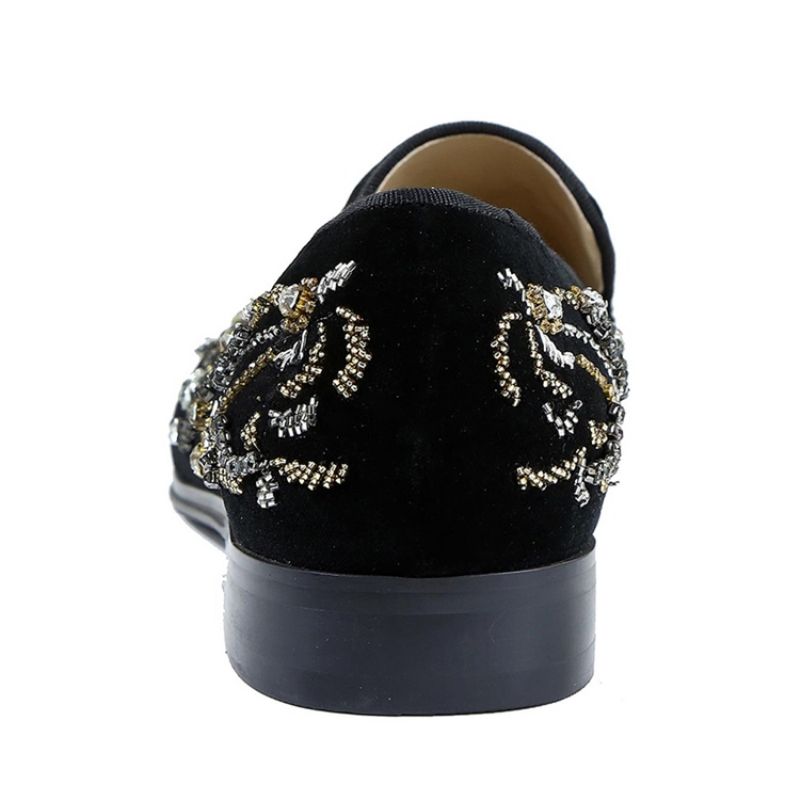 Rhinestone Rund Toe Slip-On Mænds Fritidssko