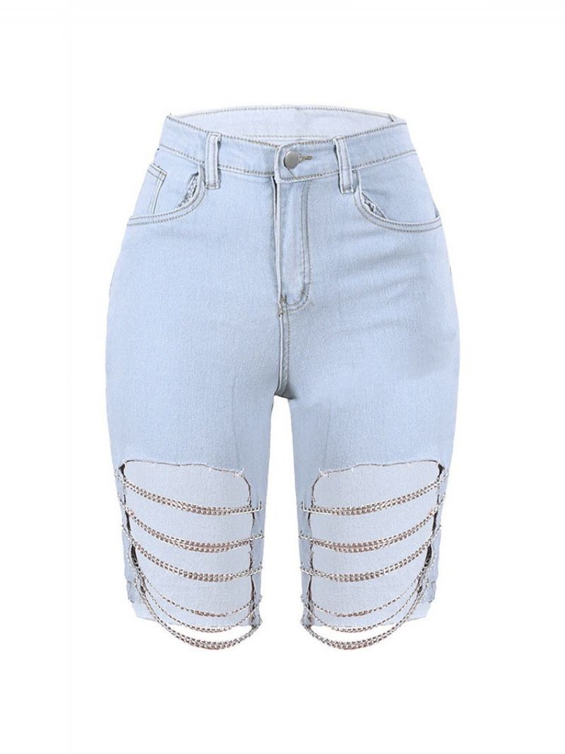 Asymmetrisk Kæde Almindelige Skinny Shorts