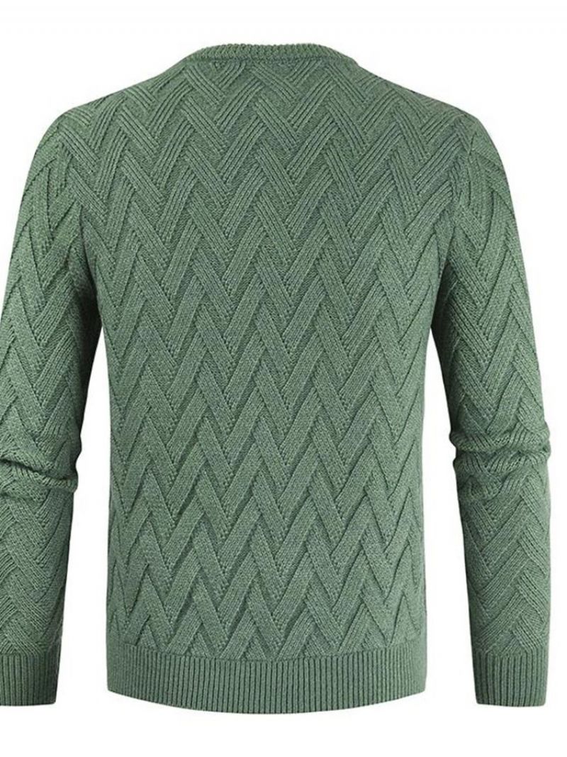 Almindelig Standard Rund Hals Afslappet Mænds Sweater