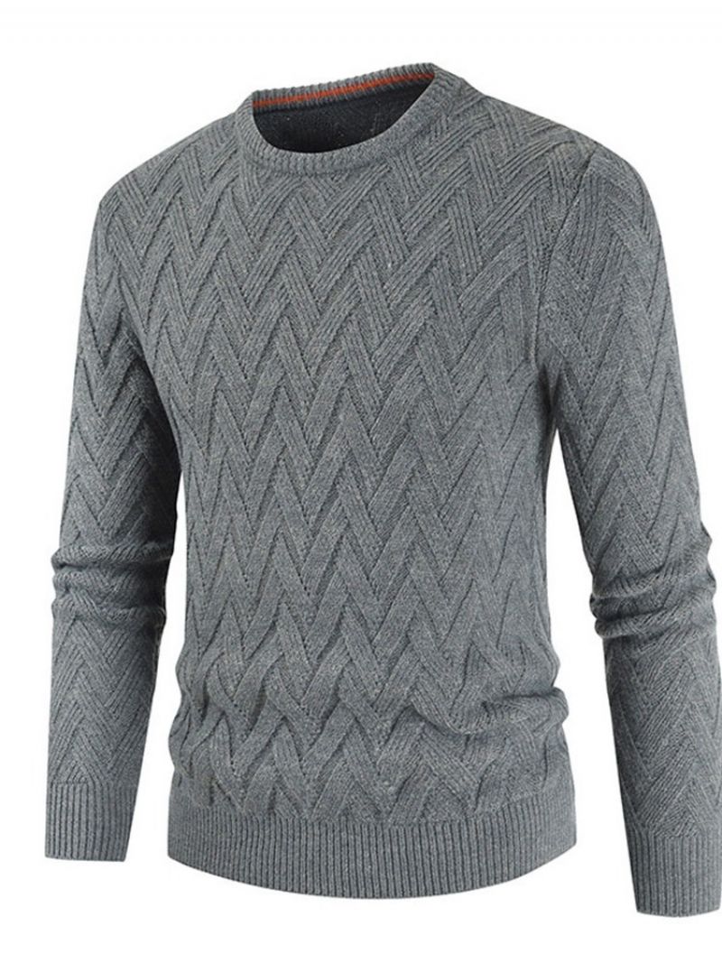 Almindelig Standard Rund Hals Afslappet Mænds Sweater