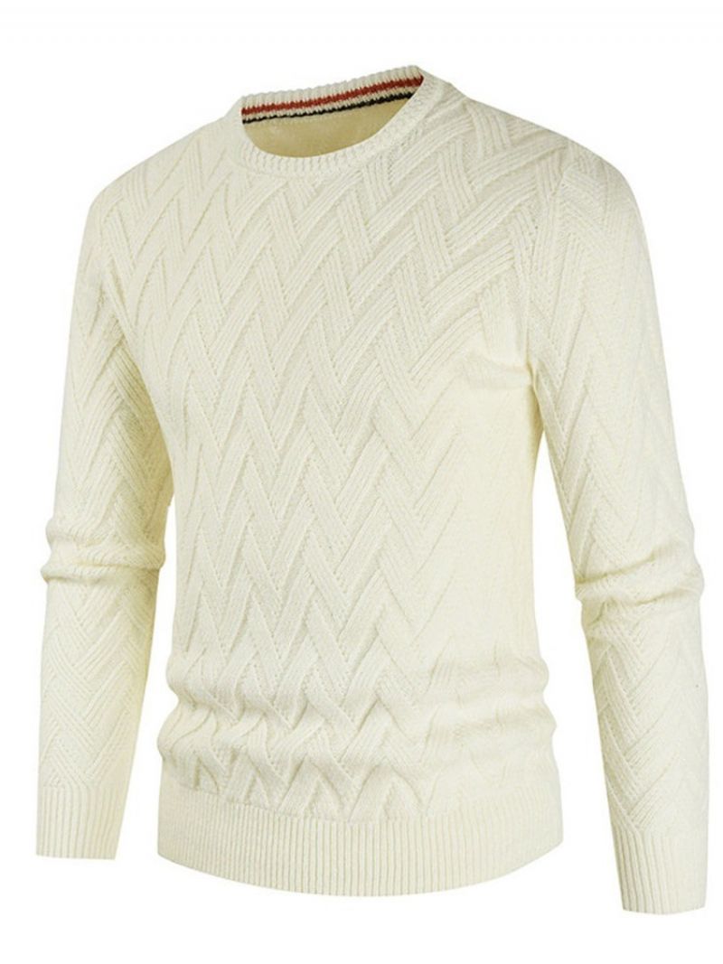 Almindelig Standard Rund Hals Afslappet Mænds Sweater